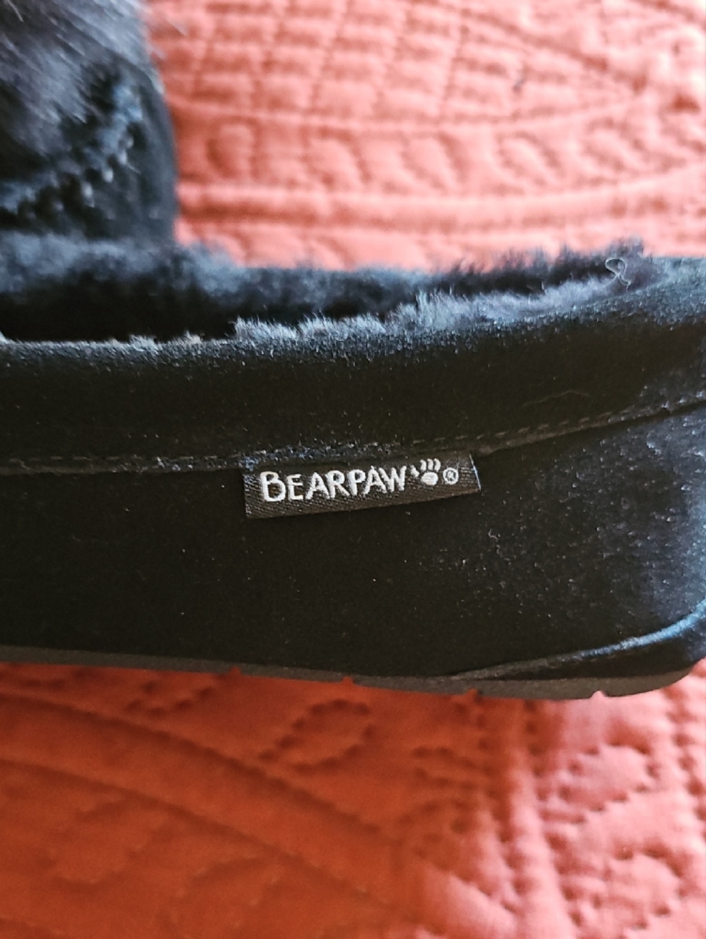 BearPaw Black Faux-Fur Pom Moccasin Slippers - Picture 2 of 8